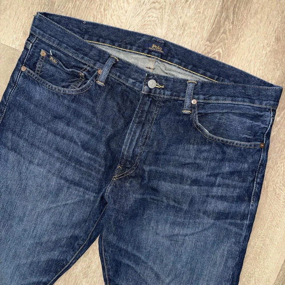 Polo Ralph Lauren The Varick Slim Straight Jeans Men's 36x32 Dark Blue Wash